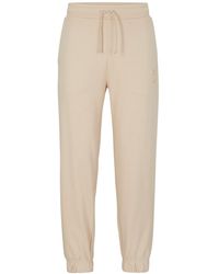 HUGO - S Dchard Relaxed-fit Cotton-terry Tracksuit Bottoms With Stacked Logo - Lyst