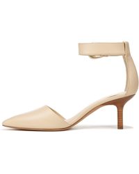 Vince - S Perri Pointed Toe Ankle Strap Heels Macadamia Beige Leather 8.5 M - Lyst