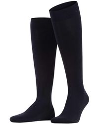 FALKE - Family Knee-high Socks Sustainable Cotton Black White Blue More Colours All Seasons Long Sock Classic Plain Pattern Ideal Boot - Lyst