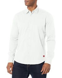 HUGO - Slim Fit Flanellstruktur Shirt Hemd mit Button-Down-Kragen - Lyst