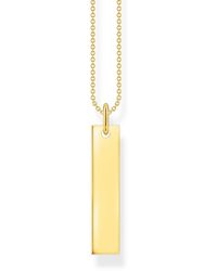 Thomas Sabo - Kette mit Column-Tag-Anhänger aus 925er Sterlingsilber mit 750er Gelbgold-Vergoldung - Lyst