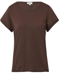 S.oliver - T-Shirt mit Rollkanten und Flammgarnstruktur braun 42 - Lyst