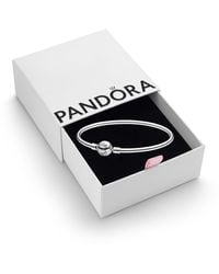 PANDORA - Moments Sterling Silver Bangle Bracelet For Charms - Lyst