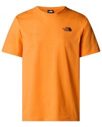 The North Face - NF0A87NPAQE M S/S Box NSE Tee T-Shirt Digital Orange/White Du Größe XS - Lyst