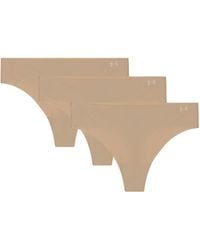 Under Armour - Pure Stretch No Show Thong Stringslips Voor - Lyst
