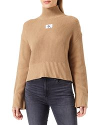 Calvin Klein - Label Chunky Sweater J20J222250 Pullover - Lyst