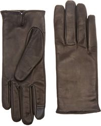 Calvin Klein Deboss Logo Leather Gloves W Guanti - Nero