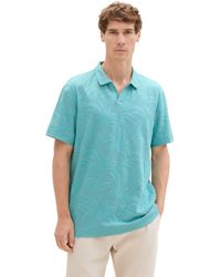 Tom Tailor - Basic Jaquard Poloshirt mit Palmenmuster - Lyst