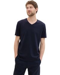 Tom Tailor - Basic T-Shirt mit V-Ausschnitt - Lyst