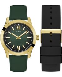 Guess - Interchangeable Straps Strap Green Dial Gold Tone - Lyst