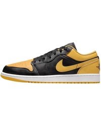 Nike - Air Jordan 1 Low Shoes Black/yellow Ochre-white - Lyst