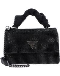 Guess - Lua Top Handle Flap Bag Black - Lyst