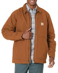 Carhartt - Loose Fit Washed Duck Sherpa-lined Coat - Lyst