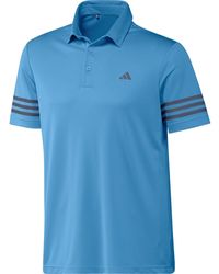 adidas - S 3 Stripe Polo Shirt Semi Blue Burst L - Lyst