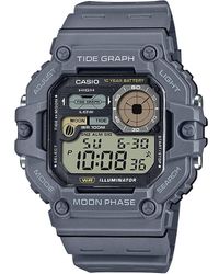 G-Shock - Ws-1700h Series | Illuminator Tide Graph Moon Phase | 's Digital Watch | Gray | 100m Wr | Resin Band | Dual Time | Countdown - Lyst