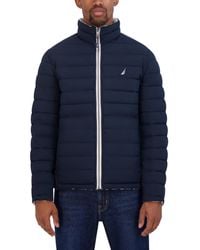 Nautica - Stretch Reversible Midweight Puffer Jacket - Lyst