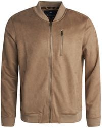Ben Sherman - Cozy Full Zip Up Faux Suede Bomber Jacket For - Casual S Suede - Lyst
