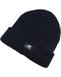 New Balance - , , Waffle Knit Cuffed Beanie, All Ages, One Size Fits Most, Black - Lyst