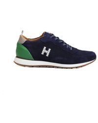 Hackett - Hackett Spoiler Lace-up Blue Suede Leather S Trainers Hms20813_5dd - Lyst