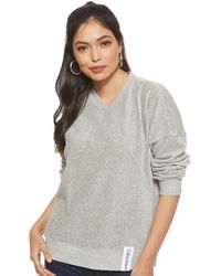 Calvin Klein L/S Sweatshirt, Sudadera para Mujer, Gris (Grey Heather 020), M