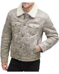 Levi's - Leather Sherpa Trucker Jacket - Lyst