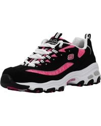 Skechers - DLites Interlude Sneaker Black/Pink 7.5 M US - Lyst