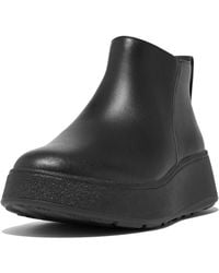 Fitflop - F-mode Leather Flatform Zip Ankle Boots - Lyst