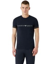 Emporio Armani - Ari Sustainability Values Underwear T-shirt Aus Bio-baumwolle Mit Seitlich Platziertem Logo - Lyst
