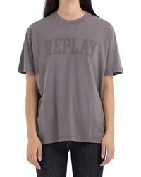 Replay - T-Shirt Kurzarm Baumwolle Logo - Lyst