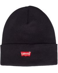 Levi's - Red Batwing Embroidered Slouchy Beanie Strickmütze - Lyst