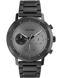 Calvin Klein Reloj Analógico de Cuarzo multifunción para hombre con Correa en Acero Inoxidable Negro - 25200062