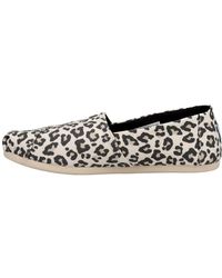 TOMS - Womens Alpargata Leopard Slip On Flats Casual - Black, White - Size 7 B - Lyst
