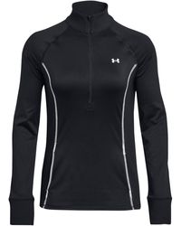 Under Armour - S Train Cold Weather Half Zip Jacket Top Black/white M - Lyst