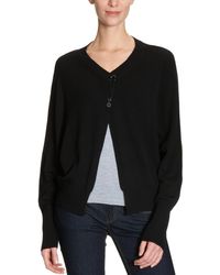 Calvin Klein Cárdigan con Cuello Mao de ga Larga para Mujer - Negro