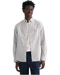 GANT - REG Oxford Banker Stripe Shirt Klassisches Hemd - Lyst