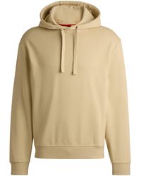 HUGO - Relaxed-Fit Hoodie Aus Baumwoll-Terry Mit Logo-Print - Lyst