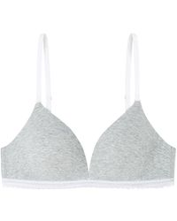 Women'secret - Charming Sujetador Triangular algodón Relleno Gris - Lyst