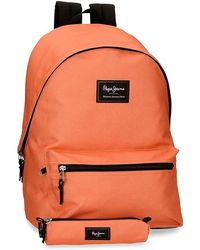 Pepe Jeans - Aris Mochila para Portátil + Estuche Escolar 15,6" Naranja 31x44x15 cms Poliéster 20,46L - Lyst