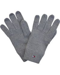 Tommy Hilfiger - Handschuhe Essential Flag Gloves Baumwolle Kaschmir Grau One Size - Lyst