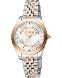 Esprit - Just Cavalli Horloge - Jc1l210m0505, Kleur: Wit., Armband - Lyst