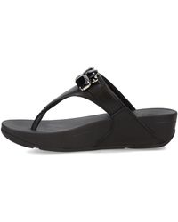 Fitflop - Lulu Jewel-deluxe Leather Toe-post Sandals Wedge - Lyst