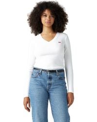Levi's - Essential Hm LS Vneck Camiseta - Lyst