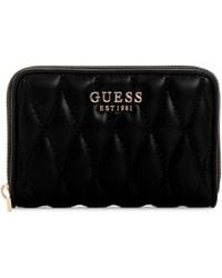 Guess - Geldbörse Valla Zip Around Wallet Black schwarz - Lyst