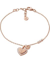 Emporio Armani - Roségoldfarbenes Sterling Silber Armband - Lyst