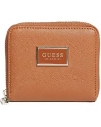 Guess - Factory Abree Saffiano Zip-around Wallet - Lyst