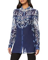 Guess LS Clouis Shirt Camisa para Mujer - Azul