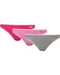 Lee Jeans - S Cotton Pack of 3 Briefs in Pink/Stripe/Grey | Soft Cotton - Lyst