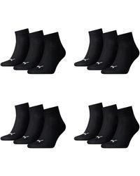 PUMA - 18 Pair Sport Socken Short Crew Tennis Socks Gr. 35 - 49 Unisex, Color:200 - Black, Socken & Strümpfe:35-38 - Lyst