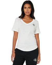Calvin Klein - Monogram Logo Slim V-neck T-shirt - Lyst