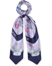 Liu Jo - Liu Jo ECS FOULARD LOVE CHARM blu 93933 DEEP BLUE 120X120 - Lyst